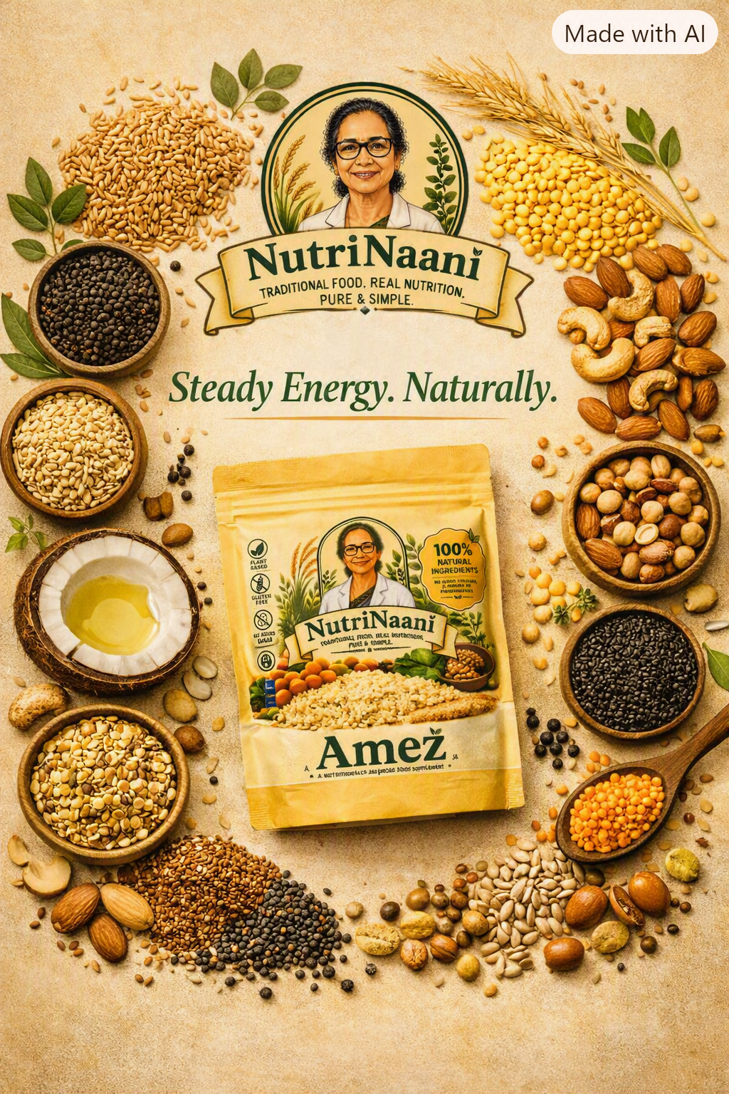 Amez – Steady Energy Naturally, surrounded by natural ingredients